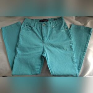 Gloria Vanderbilt Amanda Jeans Sz 4P  High Rise Straight Leg Turquoise Color